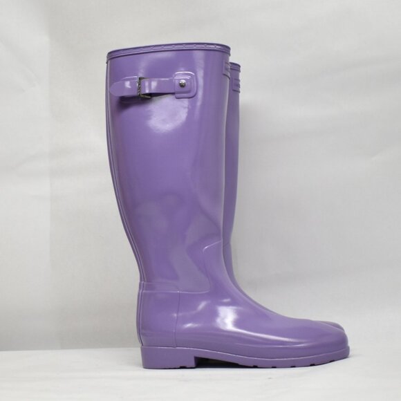 $225 Hunter Refined Gloss Tall Duo Waterproof Snow Boot lavender 11 (G8) - Picture 2 of 7